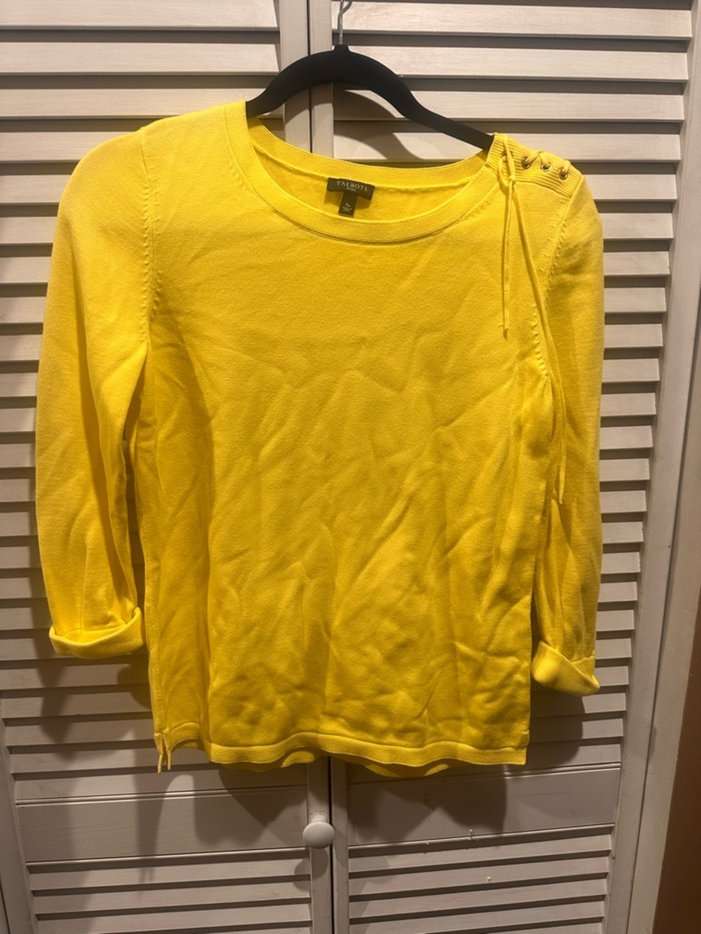 Talbots Yellow Knit Top with Crew Neck